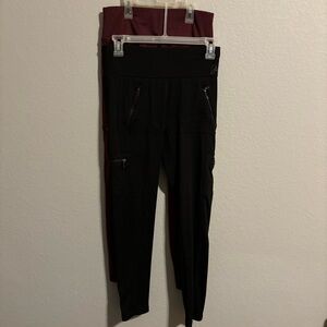 Black and Burgundy Justice Leggings